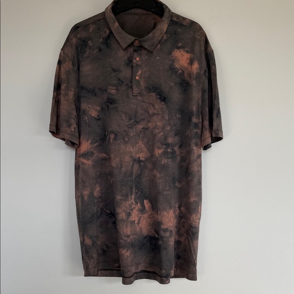 lululemon athletica Other - lululemon athletica Men's Polo - Black and Brown Tie-Dye